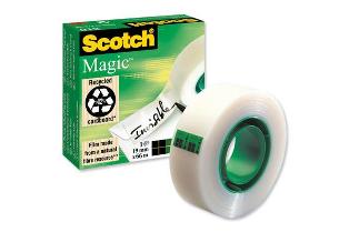 SCOTCH Kleben, Magic Tape, beschreibbar, 19mm x 66m