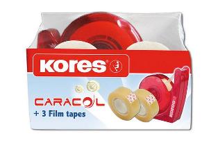 Kores Kleben, Klebefilm-Abroller CARACOL, inkl. 1 Rolle, 19mm x  33m