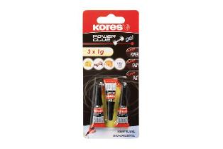 Kores Kleben, POWER GLUE GEL, Sekundenkleber, 3x 1g